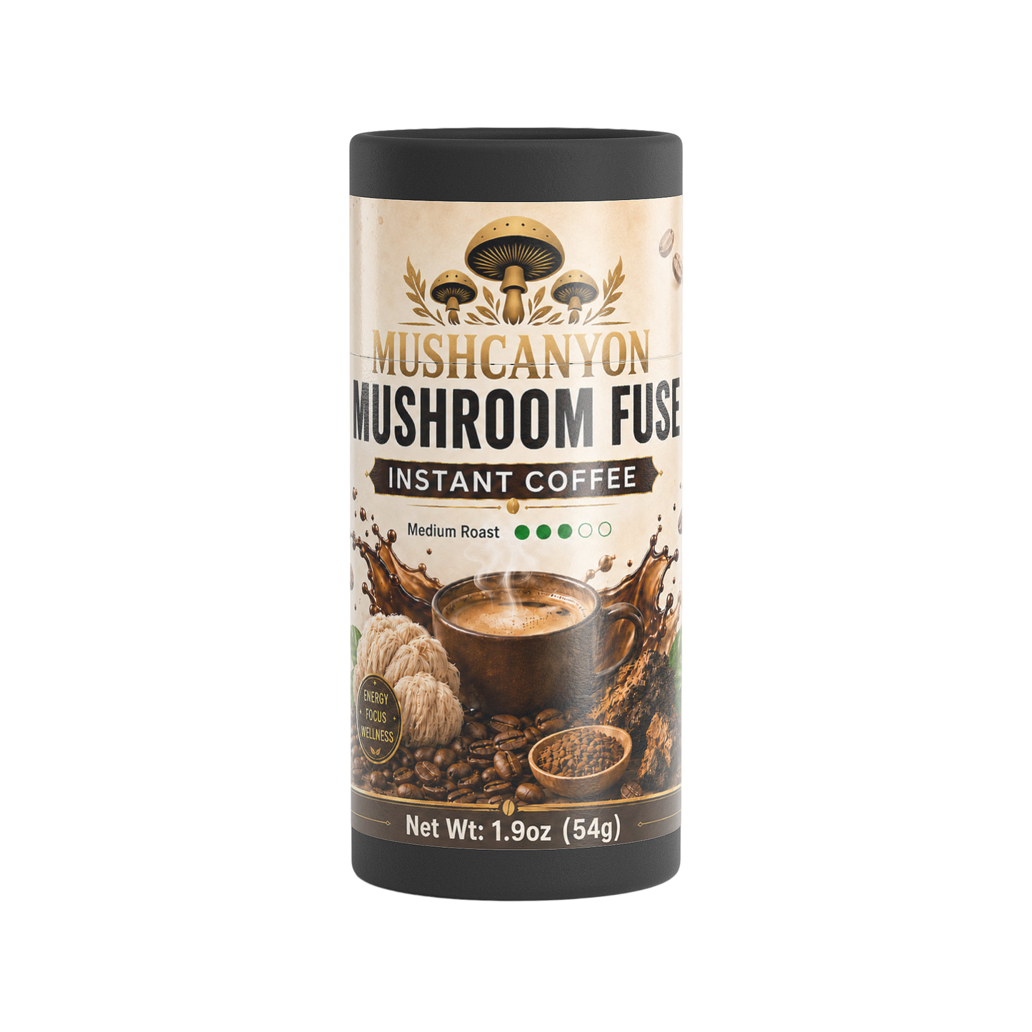 MushCanyon Mushroom Fuse Instant Coffee (Medium Roast)