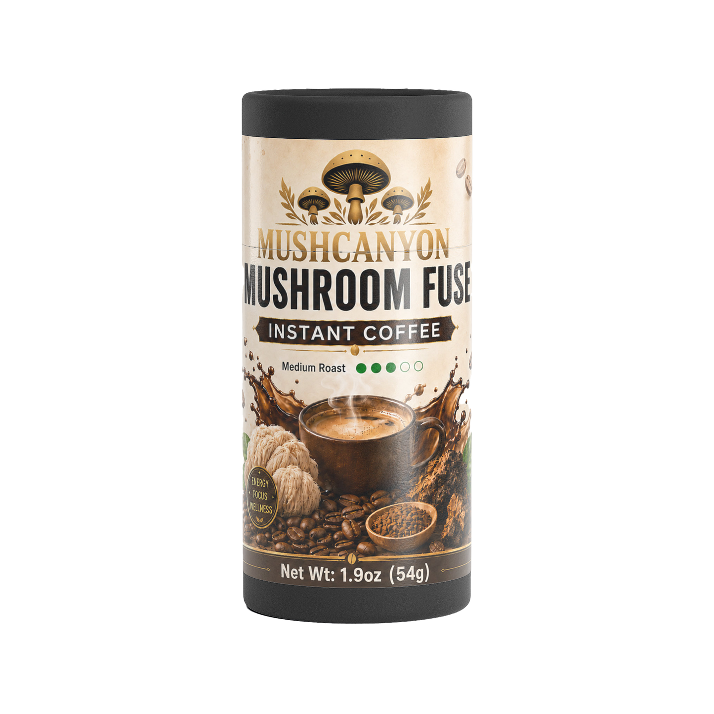 MushCanyon Mushroom Fuse Instant Coffee (Medium Roast)