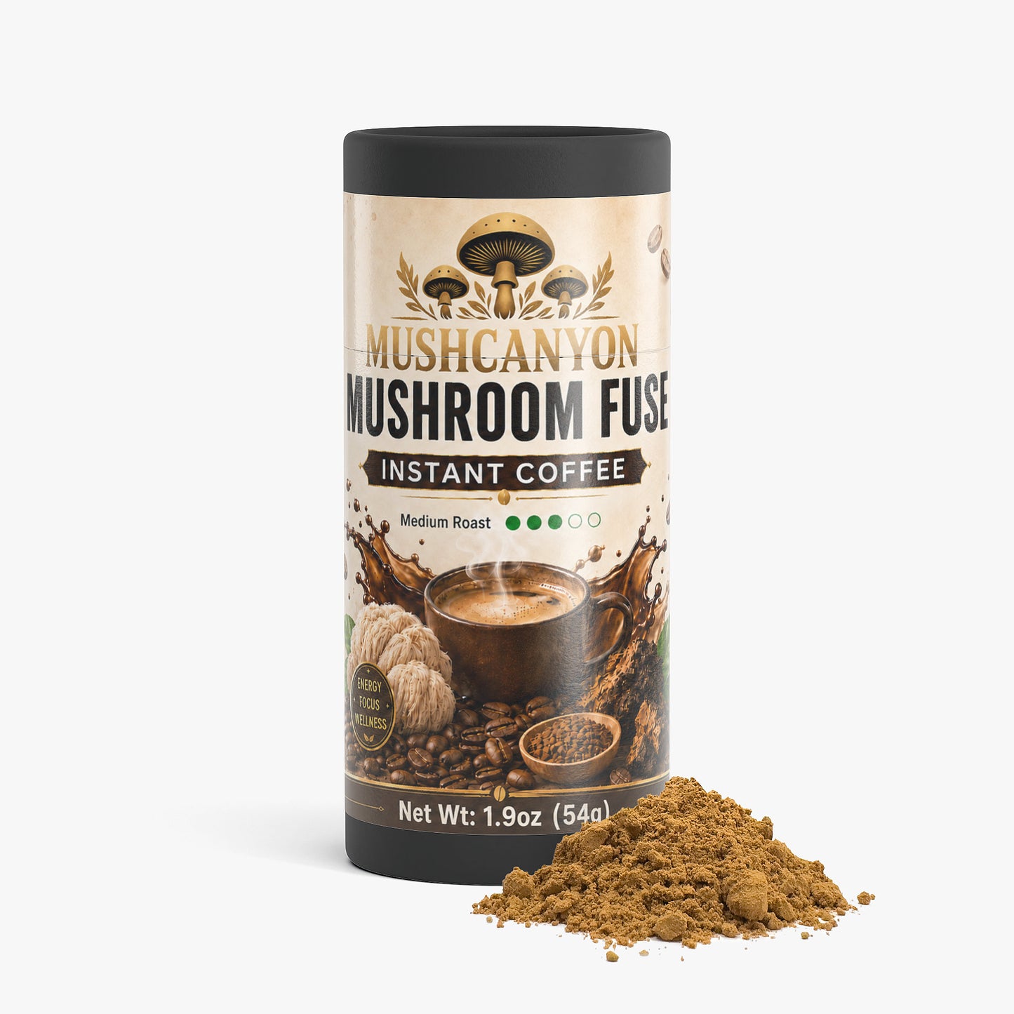 MushCanyon Mushroom Fuse Instant Coffee (Medium Roast)