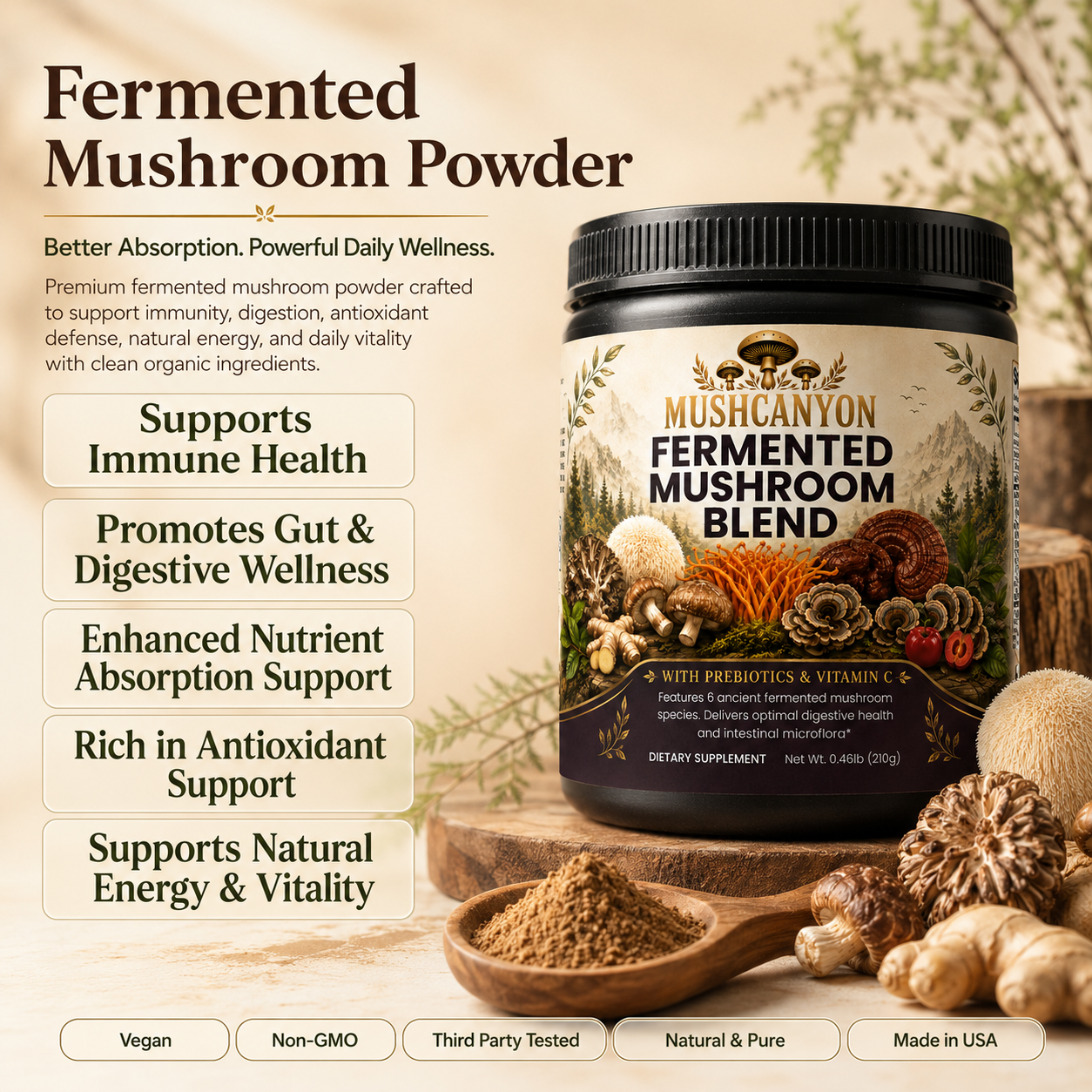 MushCanyon Fermented Mushroom Blend(New look Same Formula)