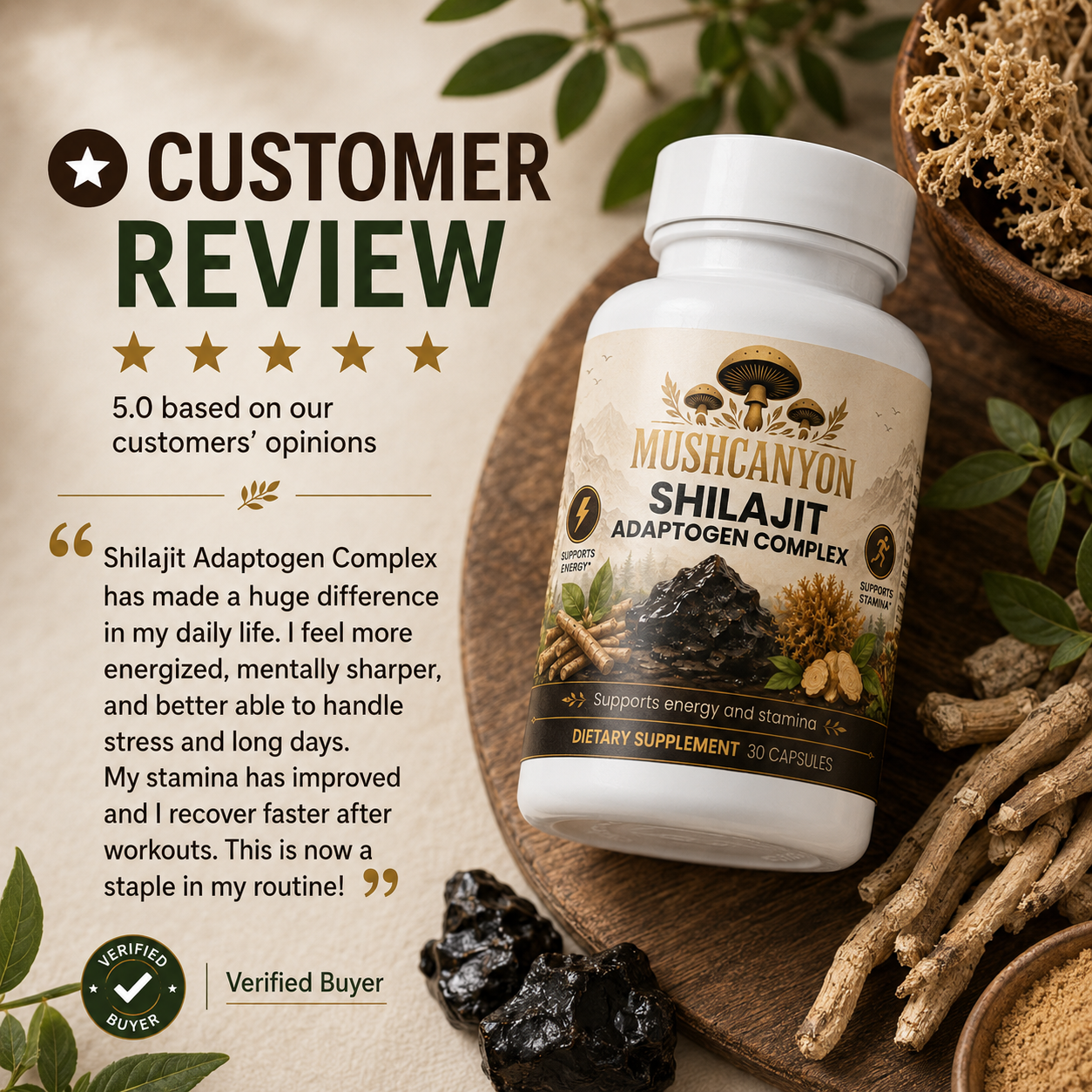 MushCanyon Shilajit Adaptogen Complex