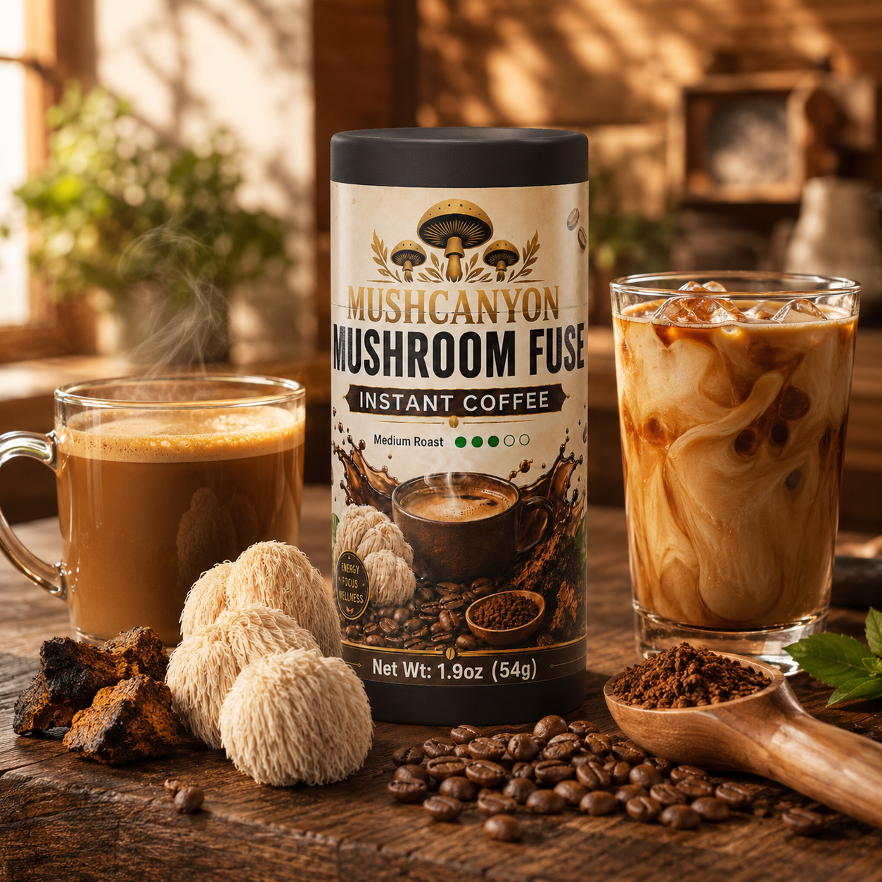 MushCanyon Mushroom Fuse Instant Coffee (Medium Roast)