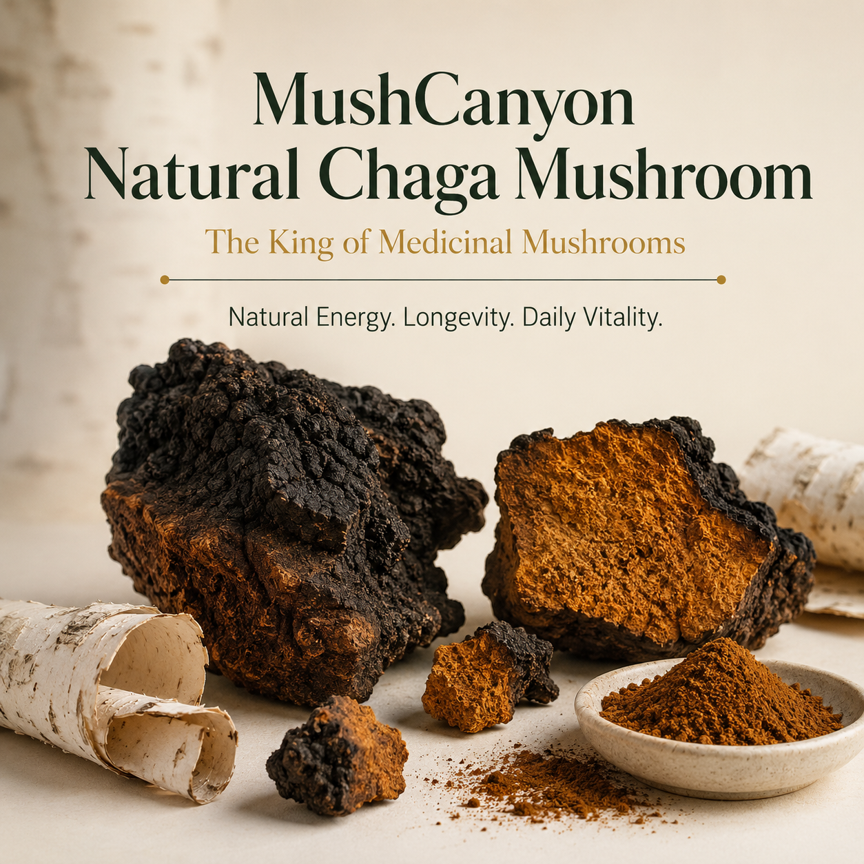 MushCanyon Chaga Mushroom (New look Same Formula)