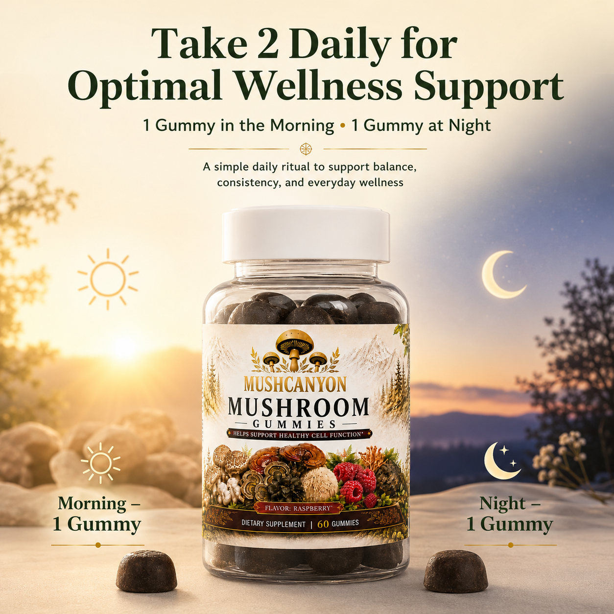 Mushcanyon Mushroom Gummies (New look Same Formula)