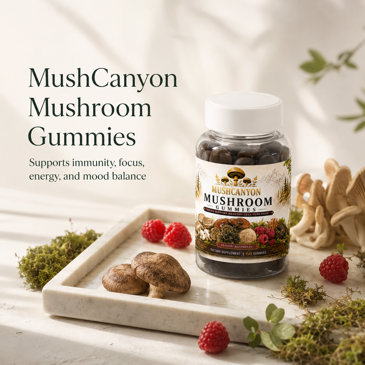 Mushcanyon Mushroom Gummies (New look Same Formula)