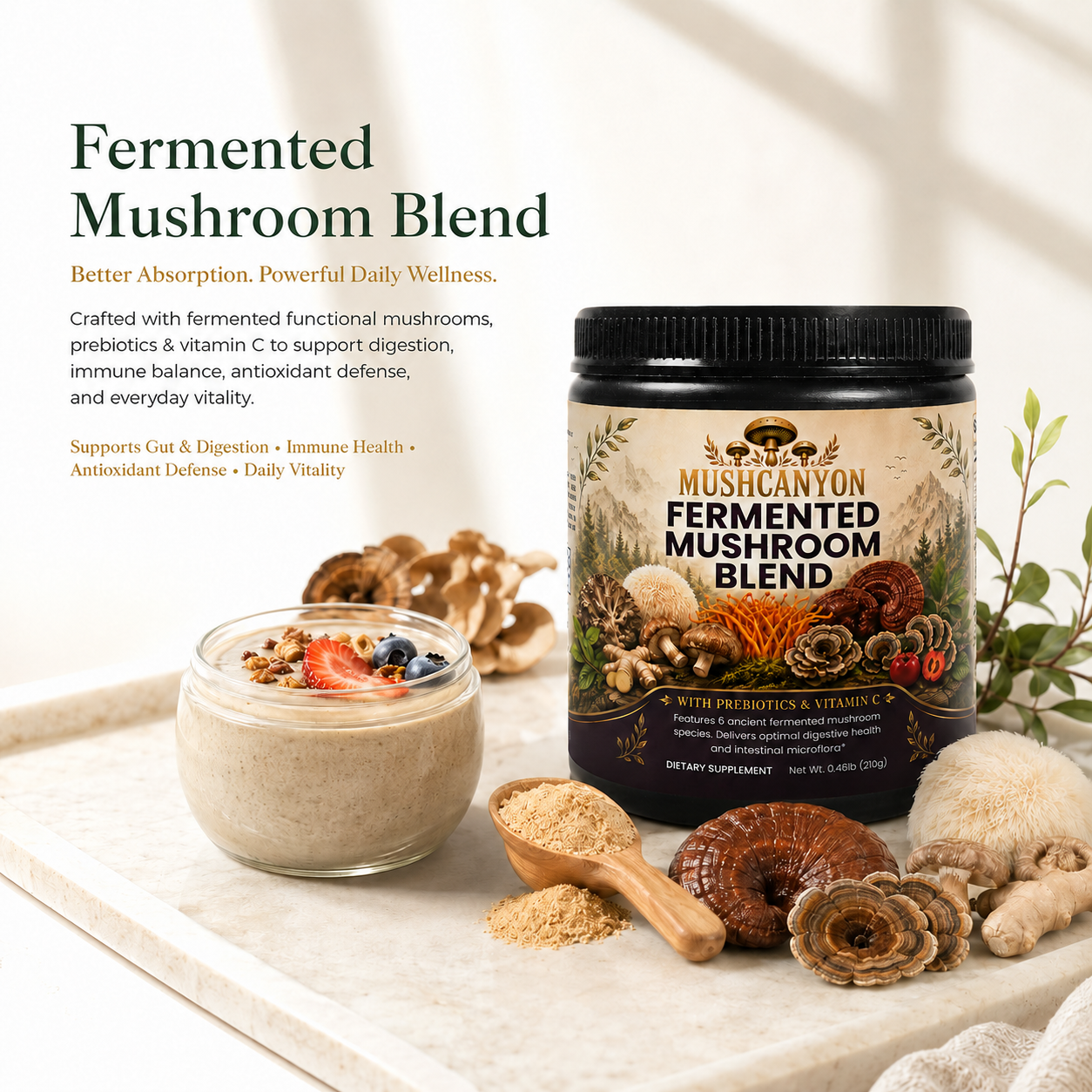 MushCanyon Fermented Mushroom Blend(New look Same Formula)