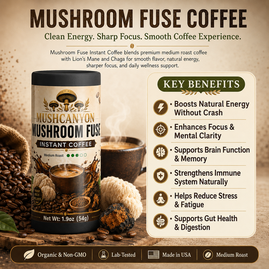 MushCanyon Mushroom Fuse Instant Coffee (Medium Roast)