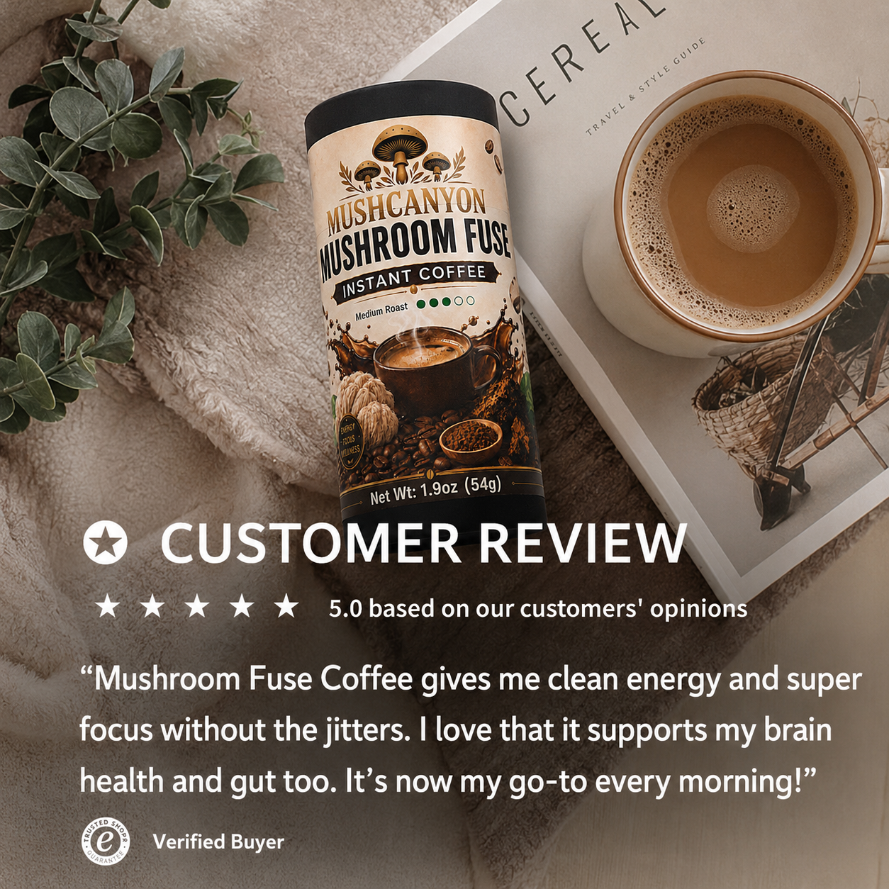 MushCanyon Mushroom Fuse Instant Coffee (Medium Roast)